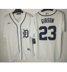 Men's Detroit Tigers #23 Kirk Gibson White Stitched Cool Base Jersey