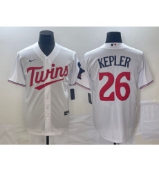 Men's Minnesota Twins #26 Max Kepler White Red Stitched MLB Cool Base Nike Jersey