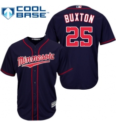 Men's Majestic Minnesota Twins #25 Byron Buxton Replica Navy Blue Alternate Road Cool Base MLB Jersey