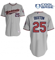 Women's Majestic Minnesota Twins #25 Byron Buxton Authentic Grey Road Cool Base MLB Jersey