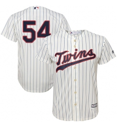 Youth Majestic Minnesota Twins #54 Ervin Santana Authentic Cream Alternate Cool Base MLB Jersey