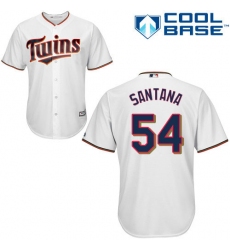 Youth Majestic Minnesota Twins #54 Ervin Santana Authentic White Home Cool Base MLB Jersey