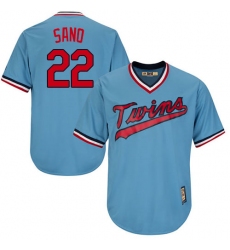 Men's Majestic Minnesota Twins #22 Miguel Sano Authentic Light Blue Cooperstown MLB Jersey