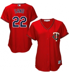 Women's Majestic Minnesota Twins #22 Miguel Sano Authentic Scarlet Alternate Cool Base MLB Jersey