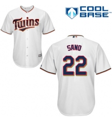 Youth Majestic Minnesota Twins #22 Miguel Sano Authentic White Home Cool Base MLB Jersey