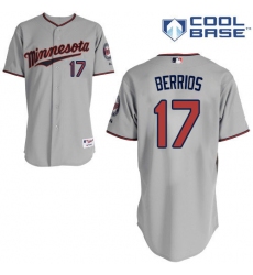 Men's Majestic Minnesota Twins #17 Jose Berrios Replica Grey Road Cool Base MLB Jersey
