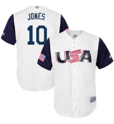 Youth USA Baseball Majestic #10 Adam Jones White 2017 World Baseball Classic Replica Team Jersey