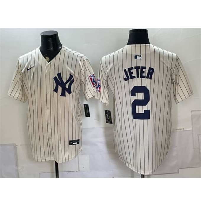 Men's New York Yankees #2 Derek Jeter Cream 2026 Field of Dreams Stadium Stitched Baseball Jersey