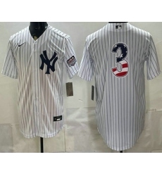 Men's New York Yankees #3 Babe Ruth White 2026 USA 250 Fourth of July Home Stadium Stitched Jersey