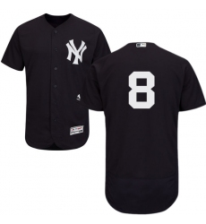 Men's Majestic New York Yankees #8 Yogi Berra Navy Blue Alternate Flex Base Authentic Collection MLB Jersey