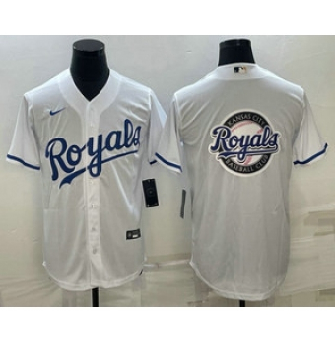 Men's Kansas City Royals Big Logo White Stitched MLB Cool Base Nike Jersey