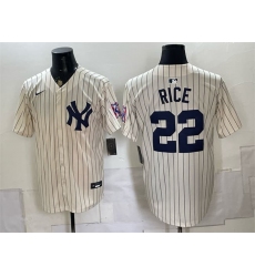 Men's New York Yankees #22 Ben Rice Cream 2026 Field of Dreams Stadium Stitched Baseball Jersey