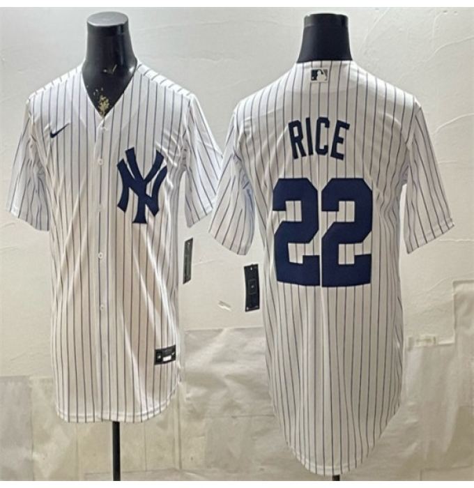 Men's New York Yankees #22 Ben Rice White Home Stitched Baseball Jersey
