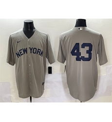 Men's New York Yankees #43 Jonathan Loáisiga Gray Cool Base Stitched Baseball Jersey
