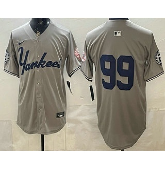 Men's New York Yankees #99 Aaron Judge Grey Without Name Limited Jersey