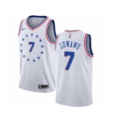 Men's Nike Philadelphia 76ers #7 Timothe Luwawu White Swingman Jersey - Earned Edition