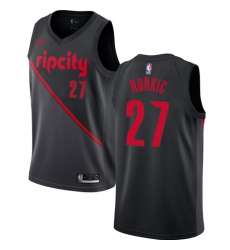 Youth Nike Portland Trail Blazers #27 Jusuf Nurkic Swingman Black NBA Jersey - 2018 19 City Edition