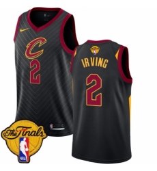 Men's Nike Cleveland Cavaliers #2 Kyrie Irving Swingman Black 2018 NBA Finals Bound NBA Jersey Statement Edition