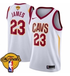 Youth Nike Cleveland Cavaliers #23 LeBron James Authentic White 2018 NBA Finals Bound NBA Jersey - Association Edition