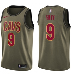 Men's Nike Cleveland Cavaliers #9 Channing Frye Swingman Green Salute to Service NBA Jersey