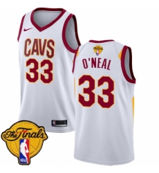 Women's Nike Cleveland Cavaliers #33 Shaquille O'Neal Authentic White 2018 NBA Finals Bound NBA Jersey - Association Edition