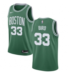Men's Nike Boston Celtics #33 Larry Bird Swingman Green(White No.) Road NBA Jersey - Icon Edition