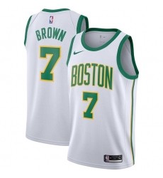 Women's Nike Boston Celtics #7 Jaylen Brown Swingman White NBA Jersey - City Edition