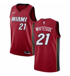 Women's Nike Miami Heat #21 Hassan Whiteside Swingman Red NBA Jersey Statement Edition
