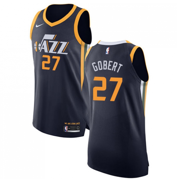 Men's Nike Utah Jazz #27 Rudy Gobert Authentic Navy Blue Road NBA Jersey - Icon Edition