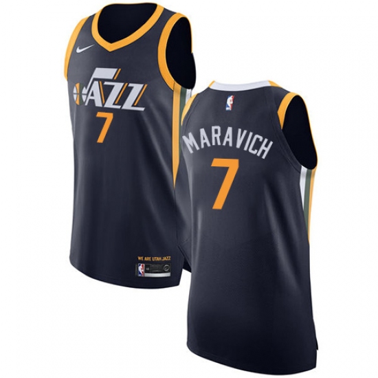 Youth Nike Utah Jazz #7 Pete Maravich Authentic Navy Blue Road NBA ...