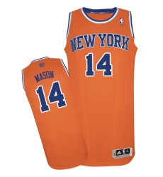 Men's Adidas New York Knicks #14 Anthony Mason Authentic Orange Alternate NBA Jersey