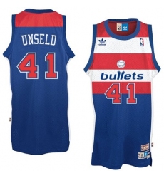 Men's Adidas Washington Wizards #41 Wes Unseld Swingman Bullets Throwback Blue NBA Jersey