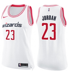 Women's Nike Washington Wizards #23 Michael Jordan Swingman White/Pink Fashion NBA Jersey