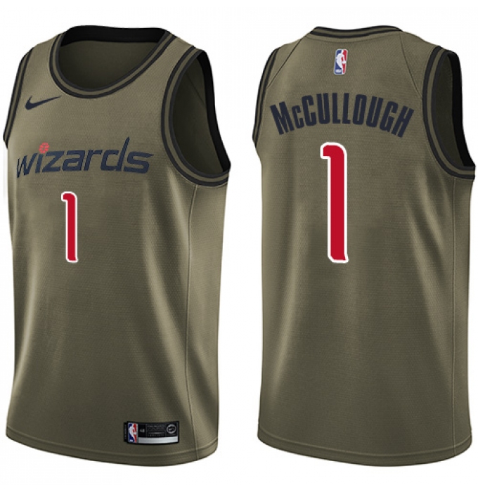 Youth Nike Washington Wizards #1 Chris McCullough Swingman Green Salute to Service NBA Jersey