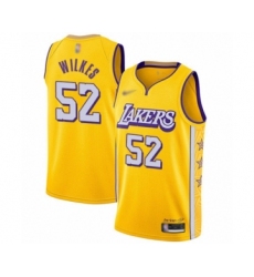 Youth Los Angeles Lakers #52 Jamaal Wilkes Swingman Gold Basketball Jersey - 2019 20 City Edition