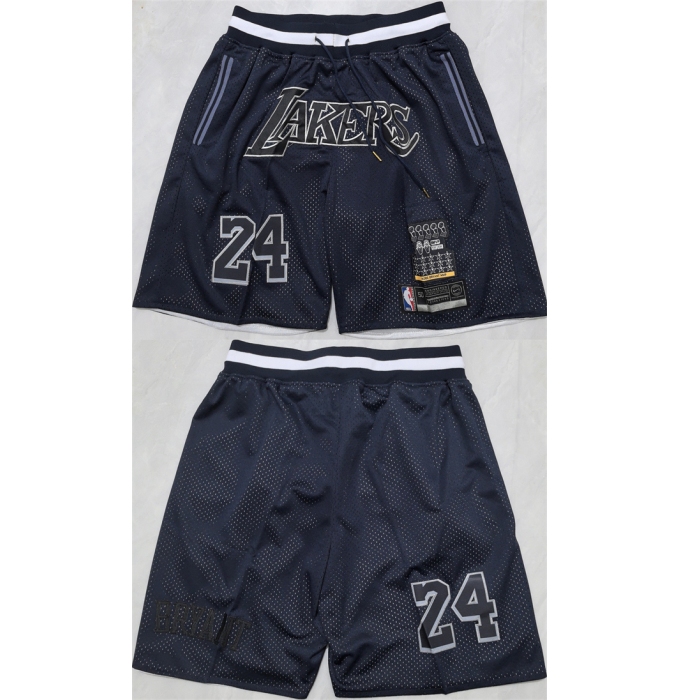 Men's Los Angeles Lakers #24 Kobe Bryant Black 2025 Shorts (Run Small)