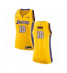 Women's Los Angeles Lakers #10 Tyler Ennis Authentic Gold Home Basketball Jersey - Icon Edition