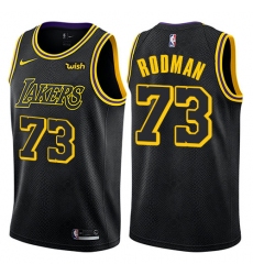 Women's Nike Los Angeles Lakers #73 Dennis Rodman Swingman Black NBA Jersey - City Edition