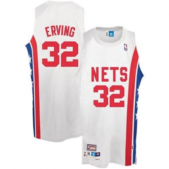 Men's Adidas Brooklyn Nets #32 Julius Erving Authentic White ABA Retro ...