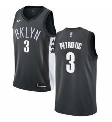 Women's Nike Brooklyn Nets #3 Drazen Petrovic Authentic Gray NBA Jersey Statement Edition