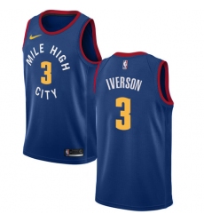Women's Nike Denver Nuggets #3 Allen Iverson Swingman Light Blue Alternate NBA Jersey Statement Edition