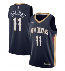 Men's New Orleans Pelicans #11 Jrue Holiday Nike Navy 2020-21 Swingman Jersey