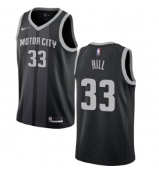 Men's Nike Detroit Pistons #33 Grant Hill Swingman Black NBA Jersey - City Edition
