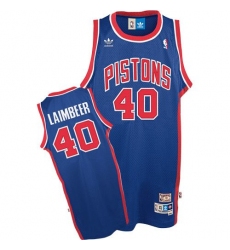 Men's Adidas Detroit Pistons #40 Bill Laimbeer Swingman Blue Throwback NBA Jersey