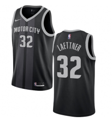 Women's Nike Detroit Pistons #32 Christian Laettner Swingman Black NBA Jersey - City Edition