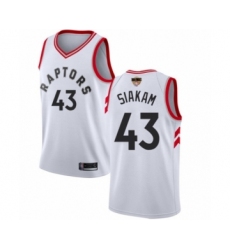 Women's Toronto Raptors #43 Pascal Siakam Swingman White 2019 Basketball Finals Bound Jersey - Association Edition