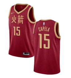 Women's Nike Houston Rockets #15 Clint Capela Swingman Red NBA Jersey - 2018 19 City Edition