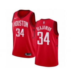 Youth Nike Houston Rockets #34 Hakeem Olajuwon Red Swingman Jersey - Earned Edition