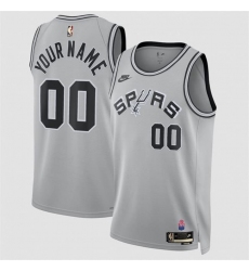 Men's San Antonio Spurs Active Player Custom Silver 2026-27 Classic Edition Stitched Basketball Jersey