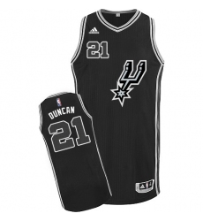 Youth Adidas San Antonio Spurs #21 Tim Duncan Swingman Black New Road NBA Jersey